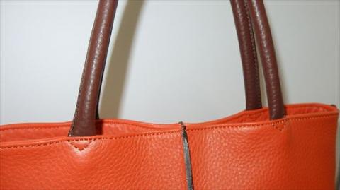 「鞄工房　香」センターライントートバッグ オレンジ FAA3021