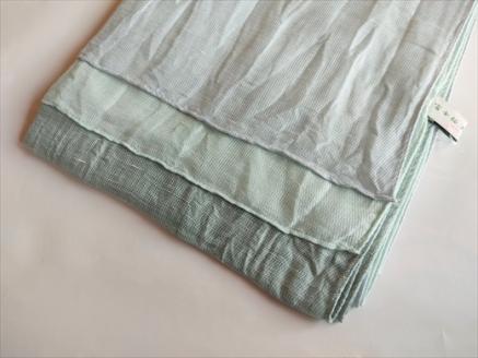富士桜工房リネン×シルクストール「さらつや」ミントブルー　通気性に優れたストール！ FAA4036