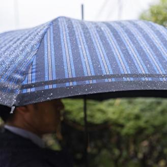 槙田商店【紳士雨傘】長傘 Tie Stripe×Plain ブルー FAA5012