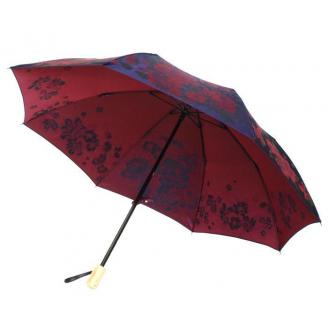 槙田商店【晴雨兼用折りたたみ傘】”絵おり” 大バラ：紺 FAA5063