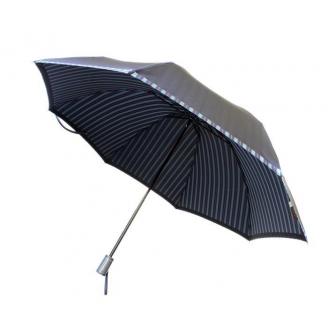 槙田商店 【紳士折り畳み雨傘】紺 Tie Plain×Stripe FAA5003