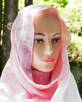 富士桜工房リネン×シルクストール「さらつや」ローズ　通気性に優れたストール！ FAA4013