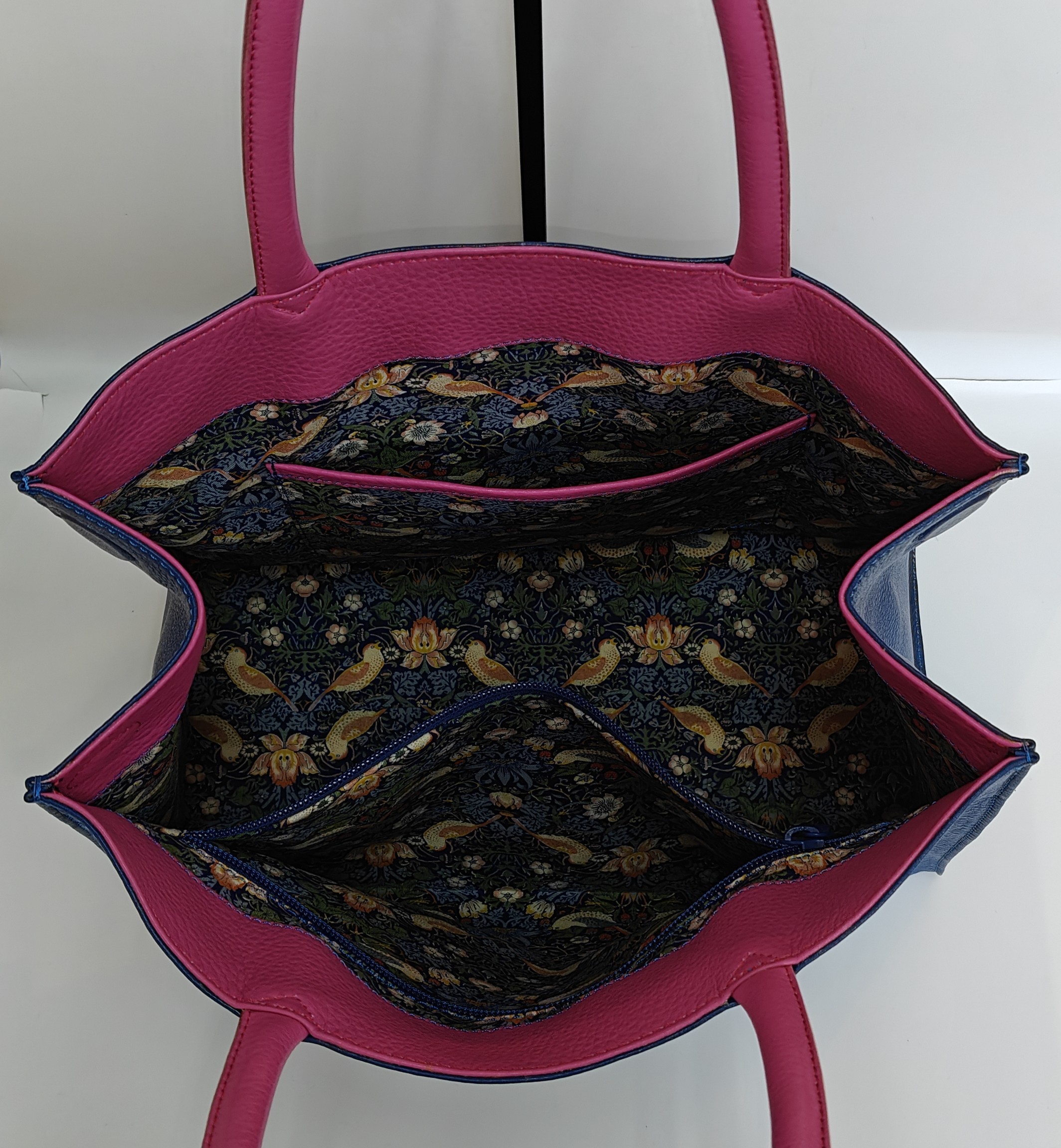 「鞄工房　香」タンポポのレザートートバッグ（ブルー） FAA7065