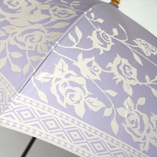 槙田商店【晴雨兼用】長傘 kirie バラ：ロイヤルパープル FAA5037