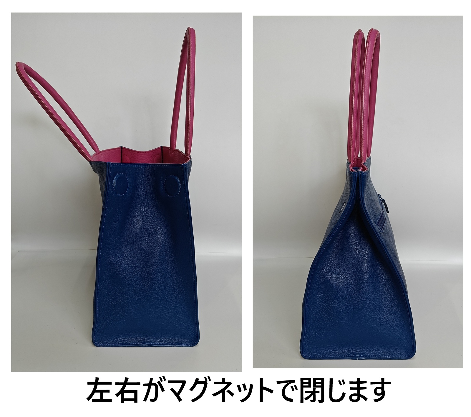 「鞄工房　香」タンポポのレザートートバッグ（ブルー） FAA7065