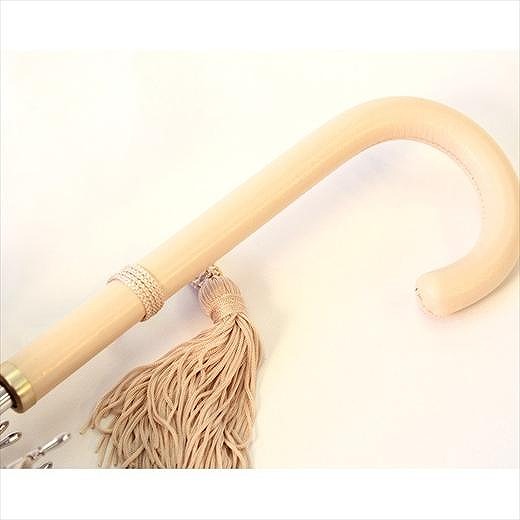 槙田商店【晴雨兼用】長傘 ”絵おり” 百合：ベージュ FAA5074