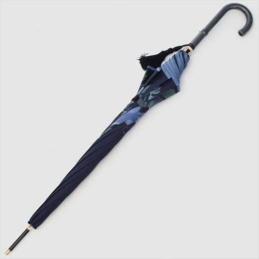 槙田商店【晴雨兼用】長傘 ”絵おり” 薔薇と葡萄 紺 FAA5073