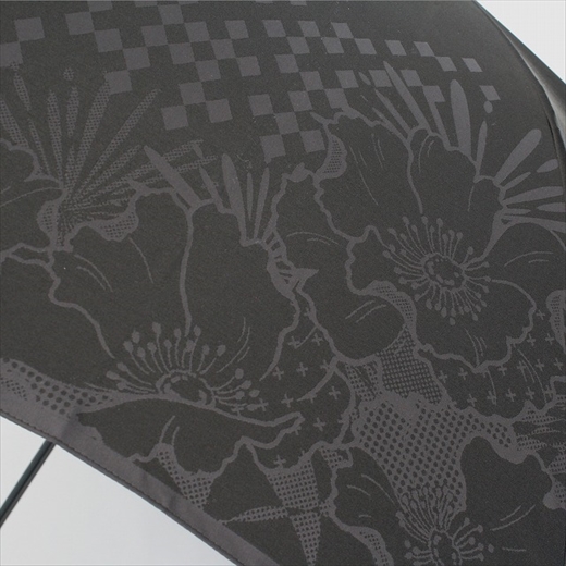 槙田商店【紳士晴雨兼用】折りたたみ傘 monotone 花 FAA5021