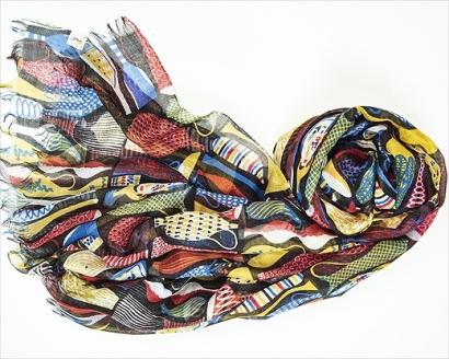 シルク×カシミアストール「ポテリー」マルチカラー[スティグリンドベリ]（男女兼用）天然素材ストール専門店muto FAA4033