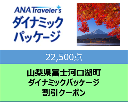 山梨県富士河口湖町ANAトラベラーズダイナミックパッケージクーポン22,500点分: 富士河口湖町ANAのふるさと納税