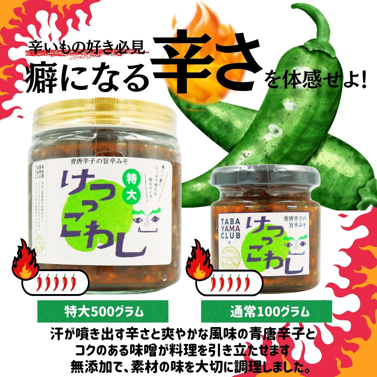 激辛国産青唐辛子味噌「けつっこわし」 【100ｇ×2本】辛くておいしい無添加合わせ味噌 辛いもの好き必見  美味 人気 癖になる旨さ 送料無料 山梨県 丹波山村【tab0223-202】