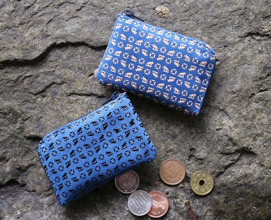 オリジナル印伝「狼と塩」小銭入れ白漆バージョン【tab0142】