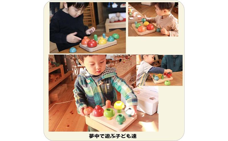 木のおもちゃ/きのこのこのこ psc  積み木 パズル 0才～100才 バリアフリー 知育玩具 おしゃれ 誕生日ギフト～出産祝い 男の子 女の子 赤ちゃん おもちゃ ねじ 脳トレ 木製 高齢者 老人 リハビリ 玩具療法