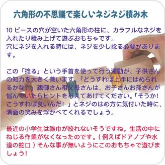 ふるさと納税】木のおもちゃ/六角ひねり積み木 日本グッド・トイ受賞おもちゃ 知育玩具 型はめ 日本製 プレゼント おしゃれ 誕生日 出産祝い リハビリ  木製: 上田市ANAのふるさと納税｜ANAのマイルが「貯まる」