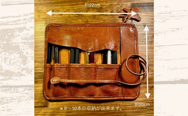 ジビエレザー鹿革マルチペンケース【カーキ】