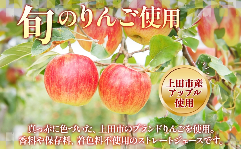 長野県 真田 RED アップル ジュース 瓶 1000ml 6本 飲料 果汁 100% フルーツ リンゴ 果物 りんご 林檎 無香料 無着色 ストレート にごり 旬 搾りたて 贅沢 戦国武将 ギフト お取り寄せ 信州 まちづくり上田 送料無料 長野県 上田