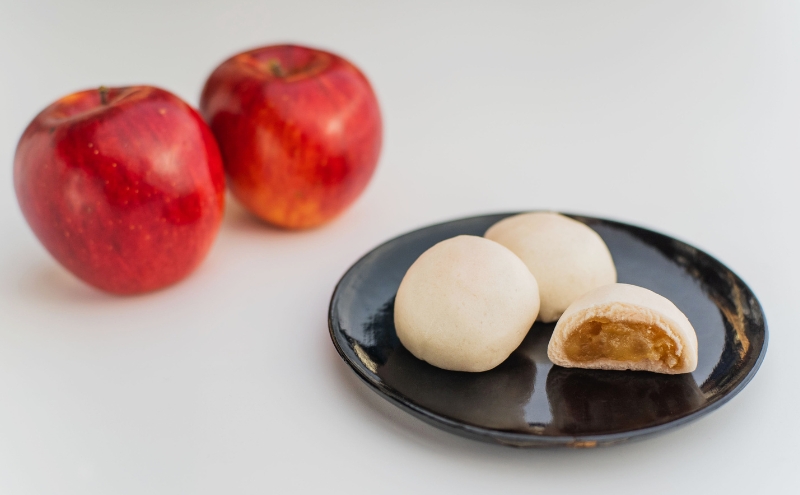 真田REDアップルを使ったりんごの温泉まんぢゅう 6個入　饅頭 まんじゅう 和菓子 別所温泉 りんご おかし お土産 名物 上田市 長野
