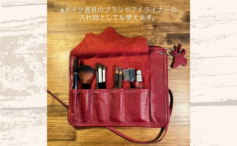 ジビエレザー鹿革マルチペンケース【カーキ】