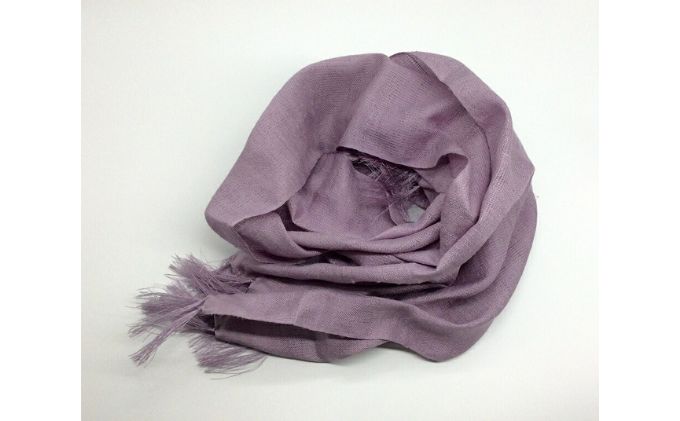 軽くて柔らかい上田紬のストール　えんじ