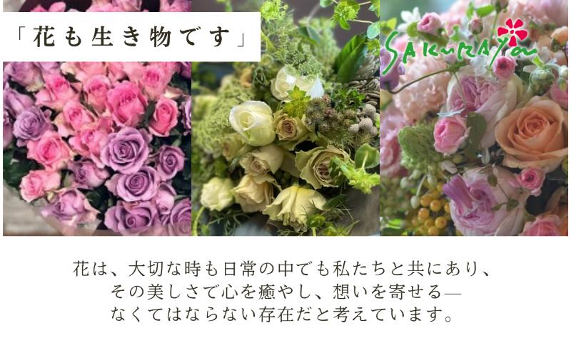 空間を彩る　季節のフラワーアレンジメント　Xサイズ×毎月2回×6ヶ月（全12回）