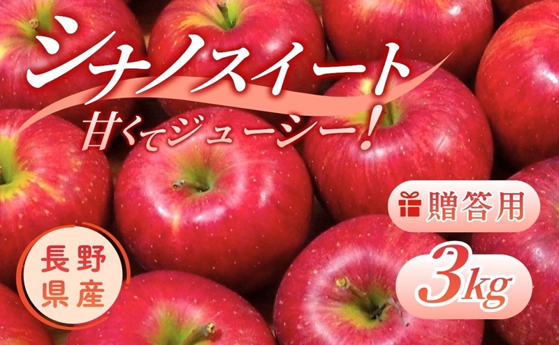 りんご シナノスイート 3kg 贈答用 信州 フルーツ 果物　林檎 リンゴ くだもの 旬の果物 旬のフルーツ 信州産 長野県産 長野 長野県 上田市