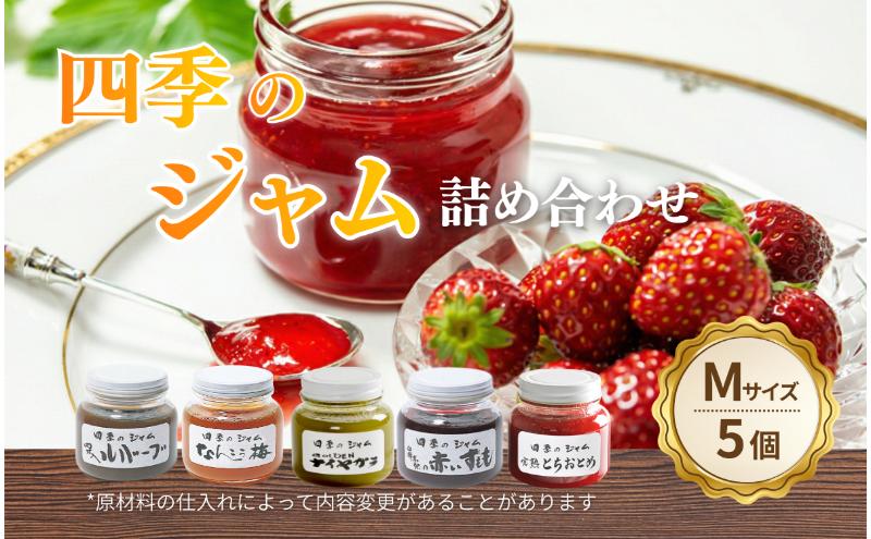 四季のジャム詰合せ（M）ナイヤガラ・なんこう梅・ルバーブ・赤すもも・苺（とちおとめ） ジャム 手作り 果物 詰め合わせ セット 朝食 軽食 上田市