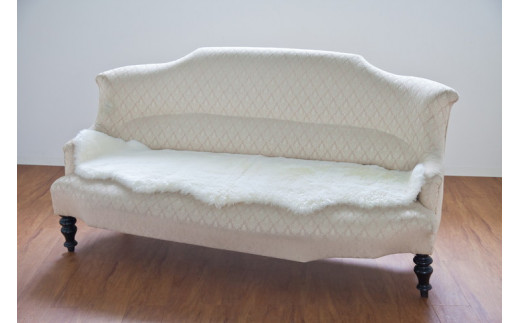 信州上田製ムートン（羊毛皮）二匹物　毛長35mm【ベージュ】