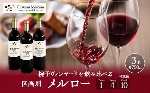 限定ワイン 椀子ヴィンヤードを飲み比べる区画別メルロー 3本 セット メルロー 750ml 赤ワイン お酒 酒 アルコール 飲み比べセット ギフト 贈り物 プレゼント