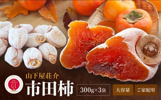 長野県産 ご家庭用 市田柿(300g×3袋)＜2026年1月上旬～2月下旬発送＞