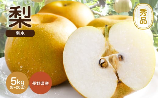 ジューシーで甘い梨!長野県産 なし(南水) 約5kg 秀品〈2025年9月中旬～10月中旬発送〉
