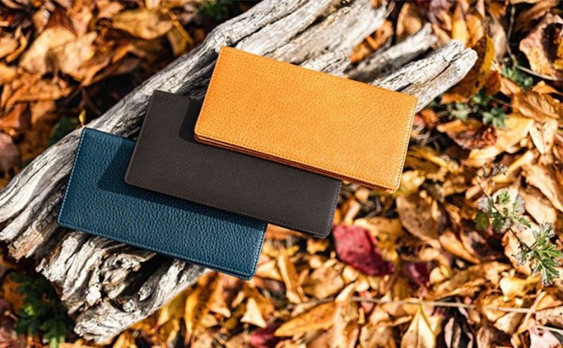 信州鹿革 長財布 キャメル