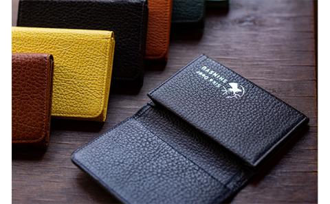 鹿革　名刺入れ　【ネイビーブルー】