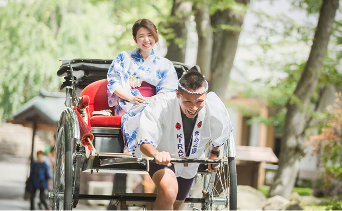 《懐古園と城下町を人力車で周ろう♪》人力車で90分間周遊プラン