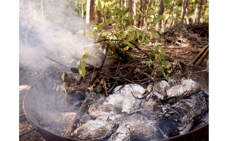 癒しの森で焚き火と焼き芋体験（1名様分）～「町に近い森」がある小諸にて　体験 チケット 自然 リフレッシュ