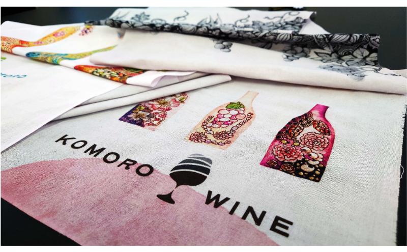 天然由来の染料で染めた手ぬぐい3本セット 【ワイン柄】 手拭い おしゃれ てぬぐい 綿 信州 長野県 小諸市