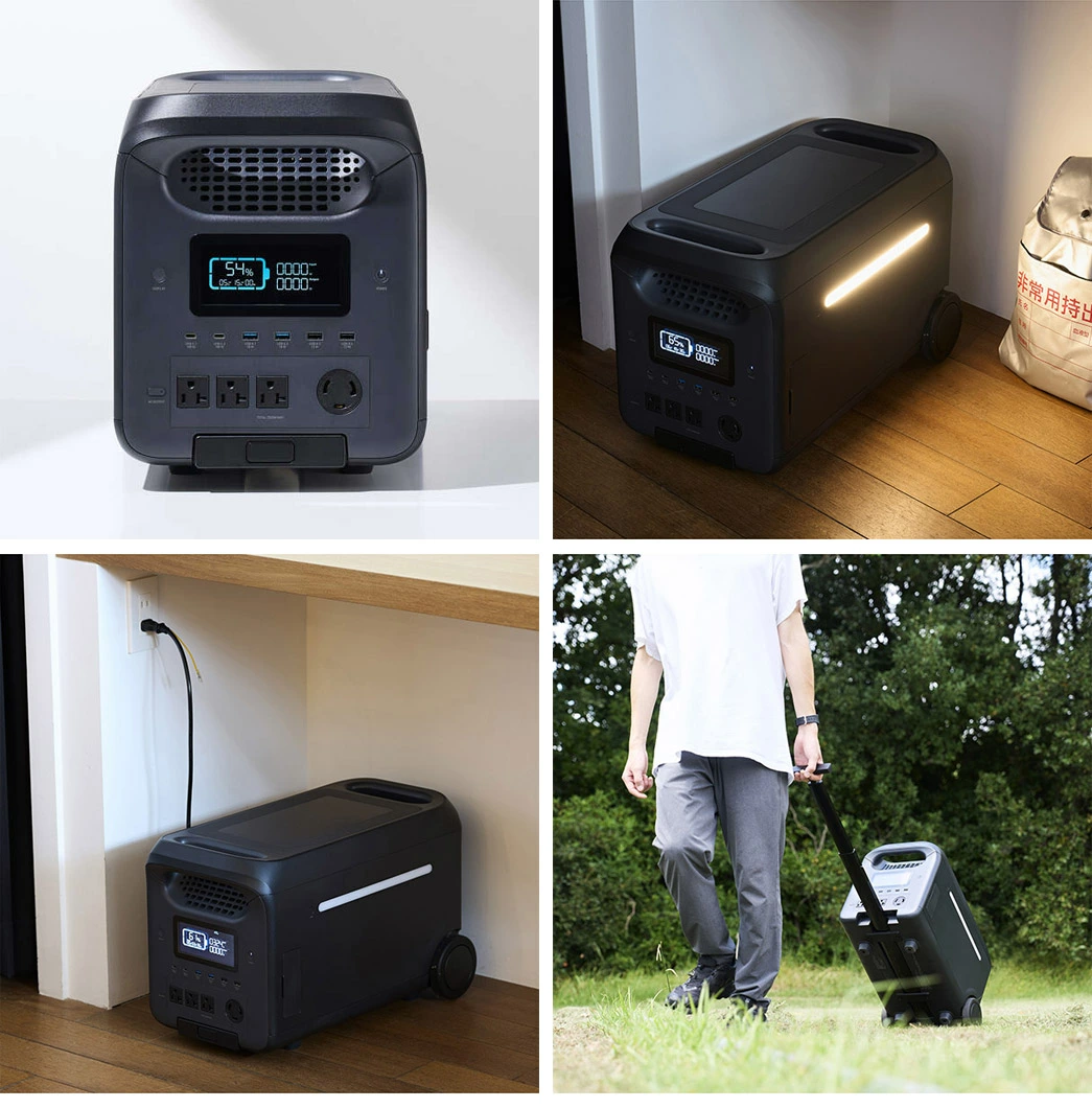 【810-01】ロジテック ポータブル電源 2500P 容量 2560Wh AC出力 2500W【DE-PS2500PLBK】