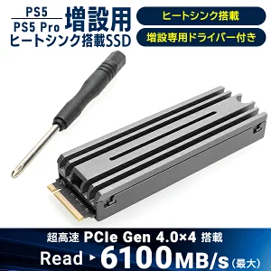 【103-02】ロジテック PS5対応 ヒートシンク付きM.2 SSD 2TB Gen4x4対応 NVMe PS5拡張ストレージ 増設【LMD-PS5M200】