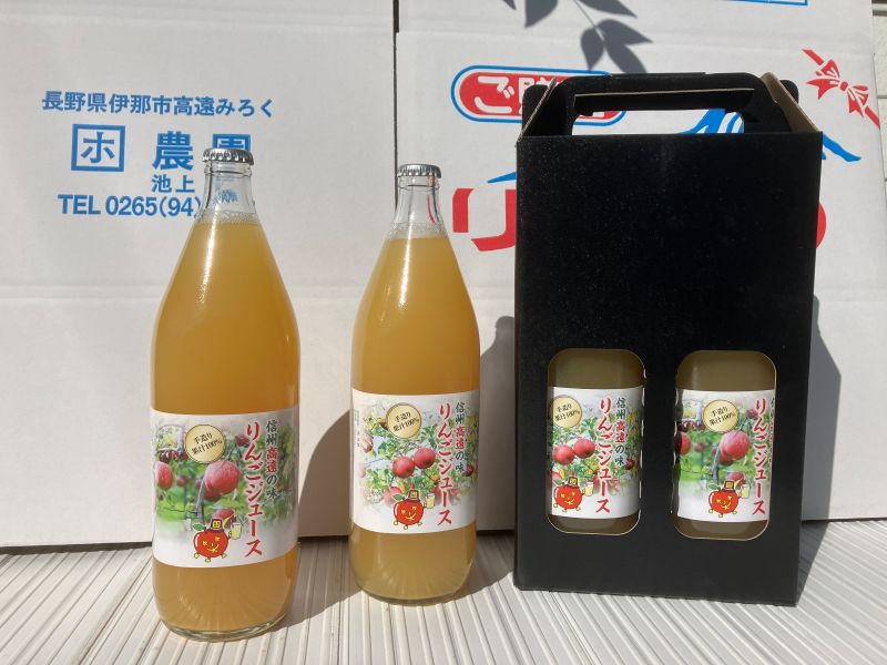 高遠産　リンゴジュース2本セット｜伊那市 伊那 りんごジュース りんご 飲料 果物 フルーツ 甘い フレッシュ ふるさと納税【008-18】