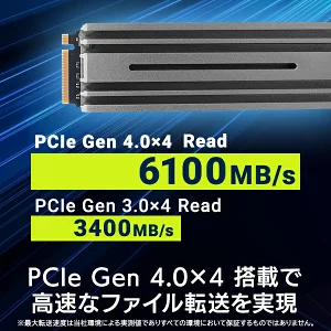 【065-05】ロジテック PS5対応 ヒートシンク付きM.2 SSD 1TB Gen4x4対応 NVMe PS5拡張ストレージ 増設【LMD-PS5M100】