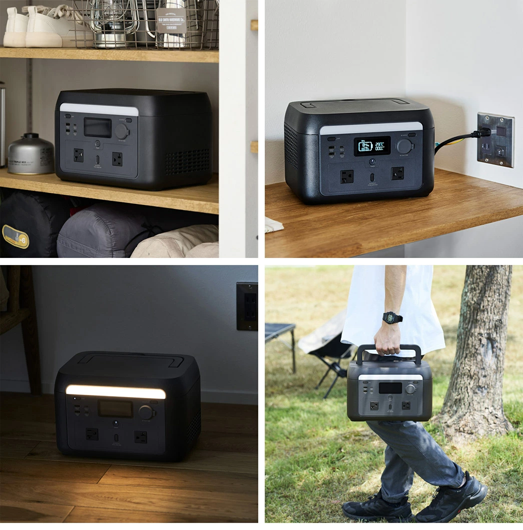 【220-07】ロジテック ポータブル電源 500P 容量 512Wh AC出力 600W【DE-PS500PLBK】