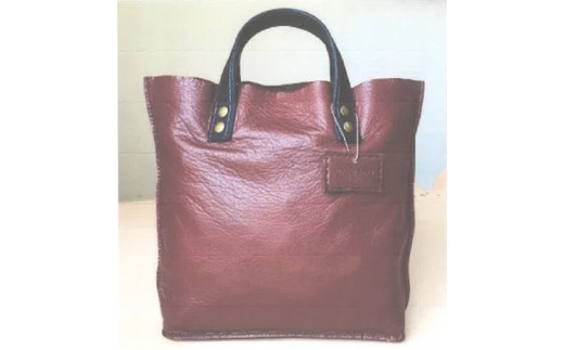 伊那谷産鹿革使用 ミニトートバッグ（革色を1つお選びください：赤、黒、白、茶、青、緑、黄）｜トートバック ミニトート 伊那 革 おしゃれ 選べる色 伊那 信州 長野県【062-01】