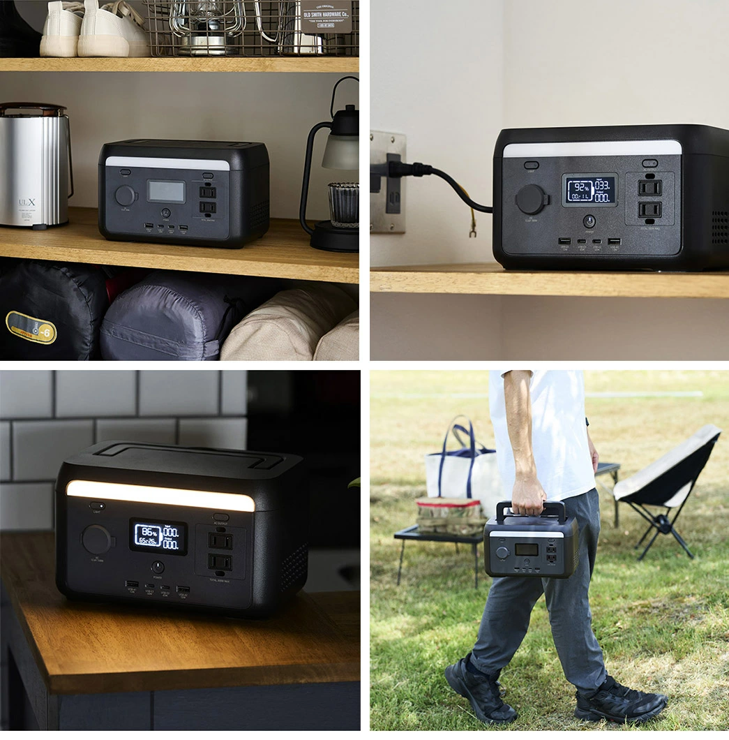 【120-09】ロジテック ポータブル電源 200P 容量 205Wh AC出力 300W【DE-PS200PLBK】