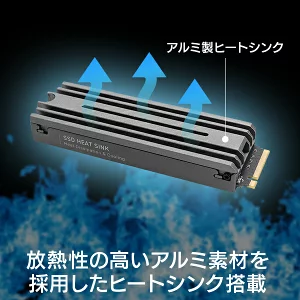 【065-05】ロジテック PS5対応 ヒートシンク付きM.2 SSD 1TB Gen4x4対応 NVMe PS5拡張ストレージ 増設【LMD-PS5M100】