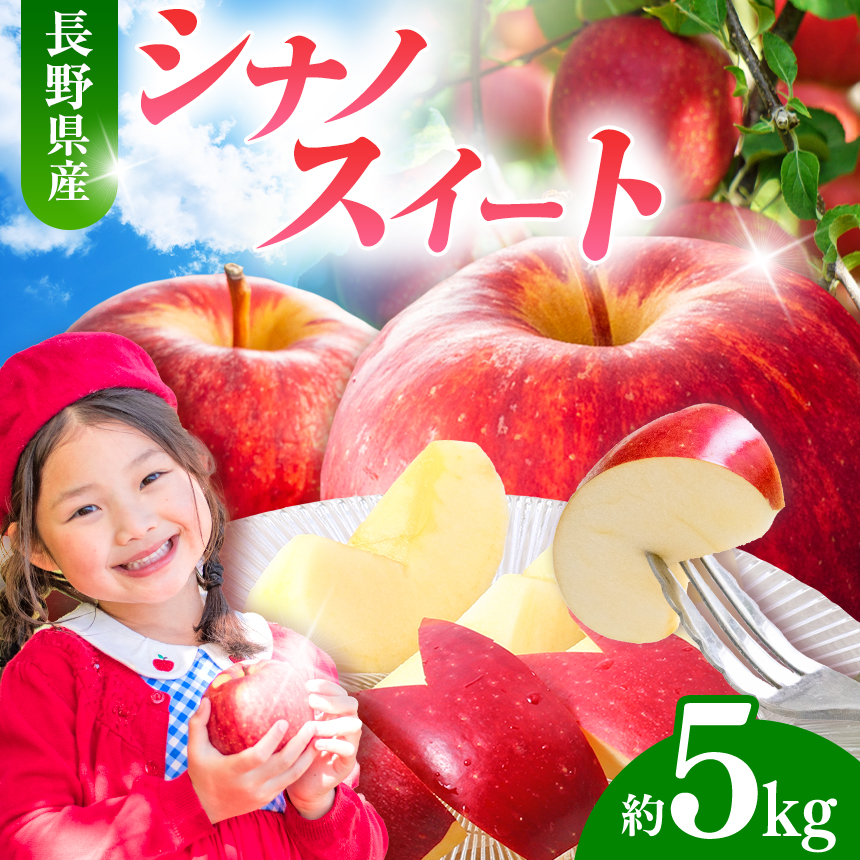 先行受付 令和8年度産 シナノスイート（りんご・有機肥料栽培）　5kg｜シナノスイート りんご 林檎 夏りんご 先行受付 甘い 果物 フルーツ【011-49】
