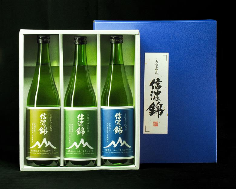 信濃錦 芳醇辛口純米酒 山ラベル 720ml 3種セット【022-20】｜信濃錦 辛口 純米酒 ふるさと納税 晩酌 アルコール 長野県産 日本酒 伊那市 ふるさと納税