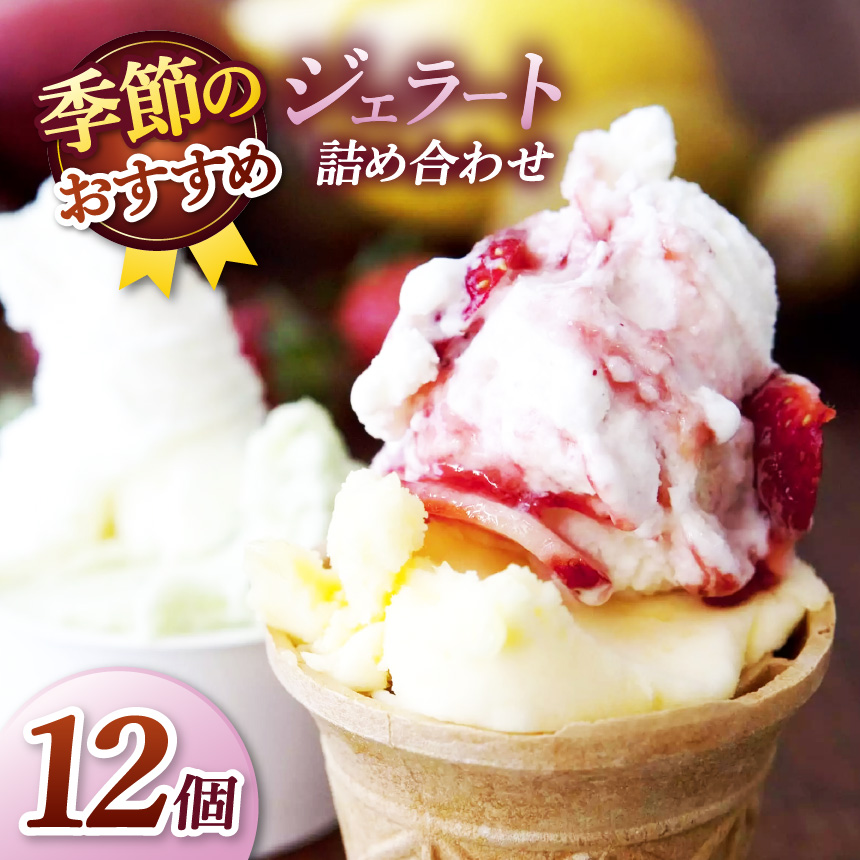 ジェラート 詰め合わせ 季節のお薦めジェラート詰め合わせ 90ml×12種類 カップ｜スイーツ ジェラート ミルク系 シャーベット系 季節 果物 野菜 すずらん牛乳 長野県 伊那市【014-41】