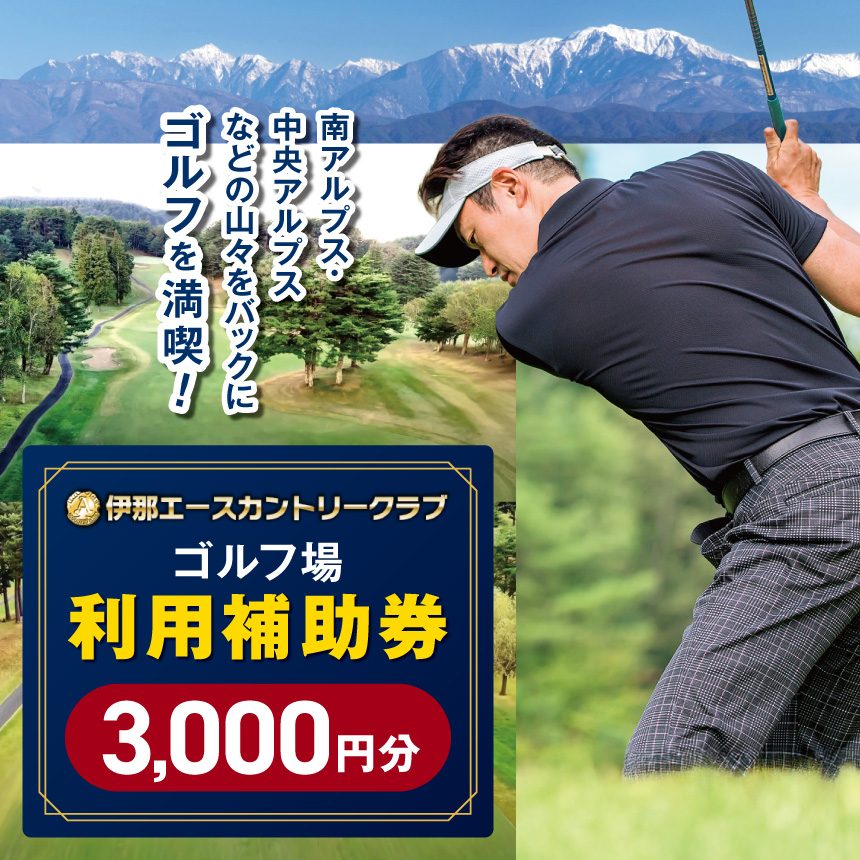 【010-45】伊那エースカントリークラブ　ゴルフ場利用補助券　3000円分