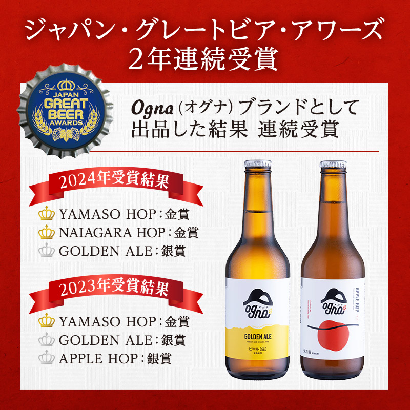 南信州ビールOgna「飲み比べセット」（3種6本）