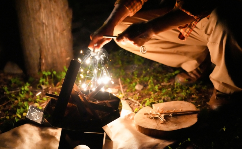 【BEAMS JAPAN監修】 鉄マッチmini ファイヤースターター 駒ヶ根市 キーホルダー（カーキ）