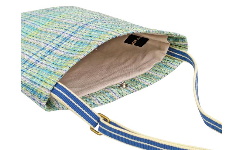 「伝統的工芸品」伊那紬 ミニショルダーバッグ 駒ヶ根市 ファッション